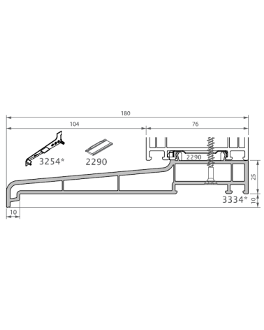 Seuil monobloc 180