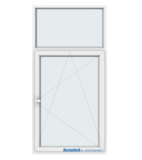 Fenêtre un ouvrant et oscillo battant avec une impose supérieur fixe